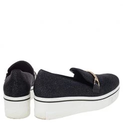 Stella McCartney Black Lurex Fabric Binx Platform Slip On Sneakers Size 40 For Women -Stella McCartney Sales luxury women stella mccartney used shoes p488172 008