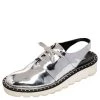 Stella McCartney Metallic Silver Faux Leather Odette Slingback Flats Size 37 For Women -Stella McCartney Sales luxury women stella mccartney used shoes p488570 005