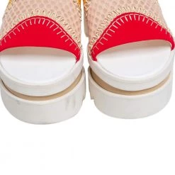 Stella McCartney Multicolor Neoprene Fabric And Lace Platform Slide Sandals Size 40 For Women -Stella McCartney Sales luxury women stella mccartney used shoes p489153 004