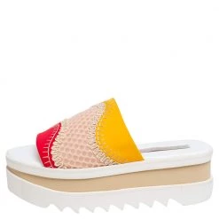 Stella McCartney Multicolor Neoprene Fabric And Lace Platform Slide Sandals Size 40 For Women -Stella McCartney Sales luxury women stella mccartney used shoes p489153 005