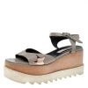 Stella McCartney Grey Faux Leather Wedge Sandals Size 40 For Women -Stella McCartney Sales luxury women stella mccartney used shoes p491766 006