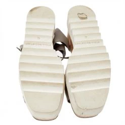Stella McCartney Grey Faux Leather Wedge Sandals Size 40 For Women -Stella McCartney Sales luxury women stella mccartney used shoes p491766 008