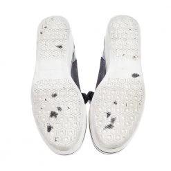 Stella McCartney Metallic Grey Faux Suede And Satin Binx Star Platform Slip On Sneakers Size 38 For Women -Stella McCartney Sales luxury women stella mccartney used shoes p492808 007