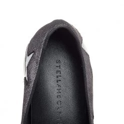 Stella McCartney Metallic Grey Faux Suede And Satin Binx Star Platform Slip On Sneakers Size 38 For Women -Stella McCartney Sales luxury women stella mccartney used shoes p492808 008