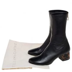 Stella McCartney Black Faux Leather Ankle Boots Size 38.5 For Women -Stella McCartney Sales luxury women stella mccartney used shoes p492845 002