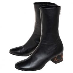 Stella McCartney Black Faux Leather Ankle Boots Size 38.5 For Women -Stella McCartney Sales luxury women stella mccartney used shoes p492845 007