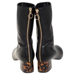 Stella McCartney Black Faux Leather Ankle Boots Size 38.5 For Women -Stella McCartney Sales luxury women stella mccartney used shoes p492845 010