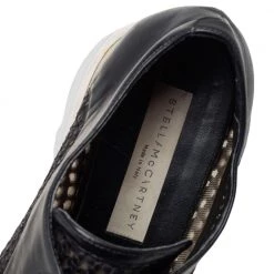 Stella McCartney Black Woven Faux Leather Elyse Platform Derby Sneakers Size 38 For Women -Stella McCartney Sales luxury women stella mccartney used shoes p493015 007