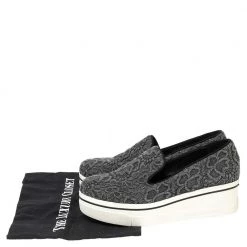 Stella McCartney Grey Embroidered Fabric Lace Slip On Sneakers Size 38 For Women -Stella McCartney Sales luxury women stella mccartney used shoes p493440 001