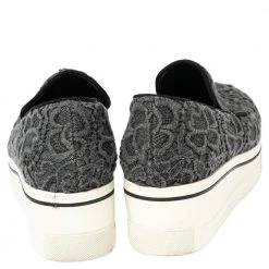 Stella McCartney Grey Embroidered Fabric Lace Slip On Sneakers Size 38 For Women -Stella McCartney Sales luxury women stella mccartney used shoes p493440 007