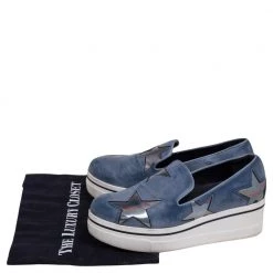 Stella McCartney Blue Faux Leather Binx Star Slip-On Platform Sneakers Size 38 For Women 19 Stella McCartney Blue Faux Leather Binx Star Slip-On Platform Sneakers Size 38 For Women -Stella McCartney Sales luxury women stella mccartney used shoes p496261 002