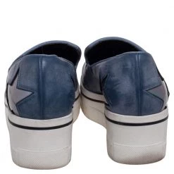 Stella McCartney Blue Faux Leather Binx Star Slip-On Platform Sneakers Size 38 For Women 15 Stella McCartney Blue Faux Leather Binx Star Slip-On Platform Sneakers Size 38 For Women -Stella McCartney Sales luxury women stella mccartney used shoes p496261 005