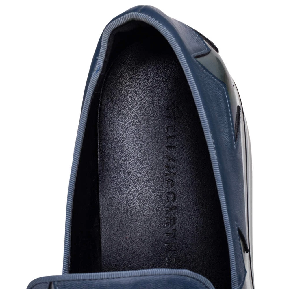 Stella McCartney Blue Faux Leather Binx Star Slip-On Platform Sneakers Size 38 For Women 9 Stella McCartney Blue Faux Leather Binx Star Slip-On Platform Sneakers Size 38 For Women - Image 7