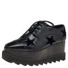 Stella McCartney Black Faux Leather Elyse Star Platform Derby Size 35 For Women