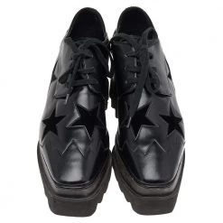 Stella McCartney Black Faux Leather Elyse Star Platform Derby Size 35 For Women -Stella McCartney Sales luxury women stella mccartney used shoes p497201 006