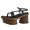 Stella McCartney Black Leather Altea Platform Sandals Size 36 For Women