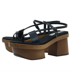 Stella McCartney Black Leather Altea Platform Sandals Size 36 For Women -Stella McCartney Sales luxury women stella mccartney used shoes p49793 0004