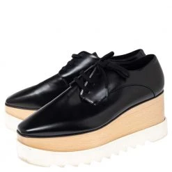 Stella McCartney Black Faux Leather Elyse Platform Sneakers Size 40 For Women 13 Stella McCartney Black Faux Leather Elyse Platform Sneakers Size 40 For Women -Stella McCartney Sales luxury women stella mccartney used shoes p500035 003