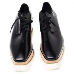 Stella McCartney Black Faux Leather Elyse Platform Sneakers Size 40 For Women 12 Stella McCartney Black Faux Leather Elyse Platform Sneakers Size 40 For Women -Stella McCartney Sales luxury women stella mccartney used shoes p500035 004