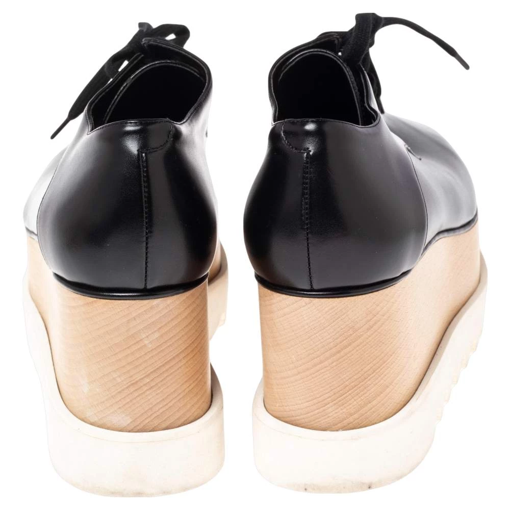 Stella McCartney Black Faux Leather Elyse Platform Sneakers Size 40 For Women 7 Stella McCartney Black Faux Leather Elyse Platform Sneakers Size 40 For Women - Image 5