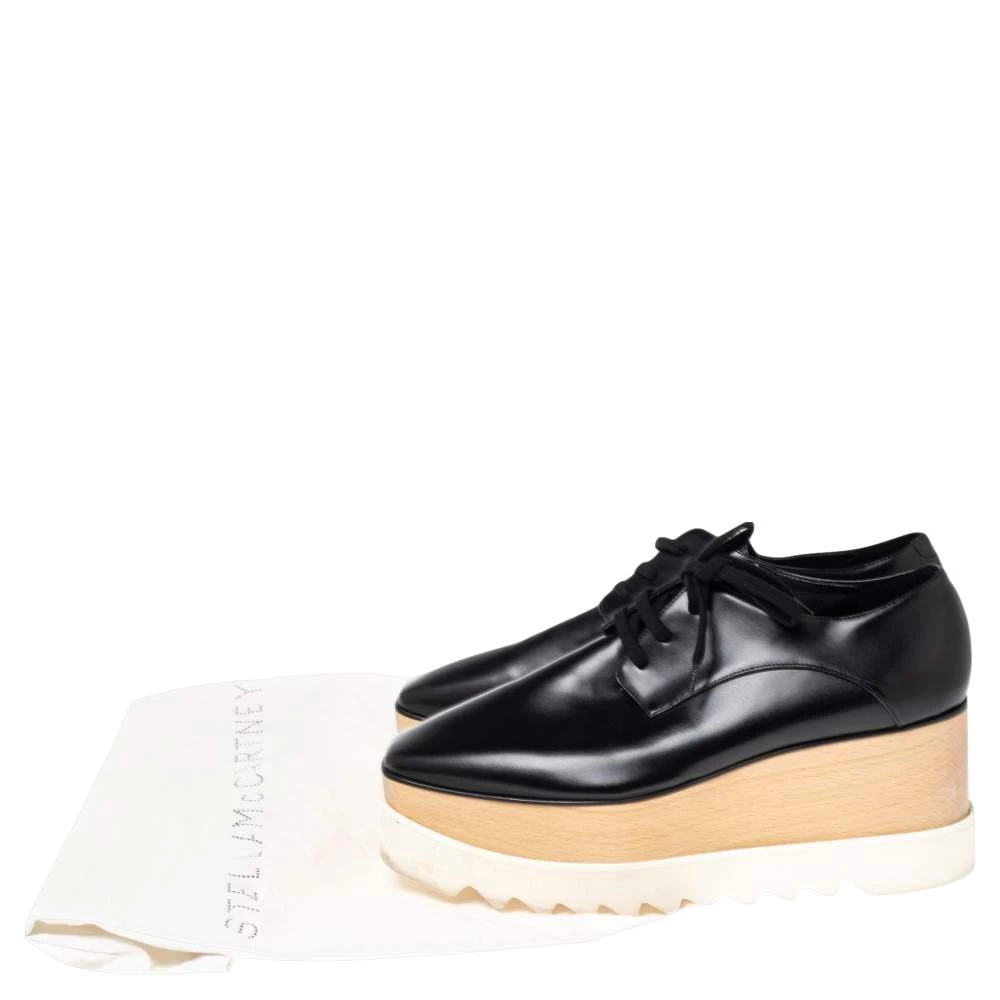 Stella McCartney Black Faux Leather Elyse Platform Sneakers Size 40 For Women 10 Stella McCartney Black Faux Leather Elyse Platform Sneakers Size 40 For Women - Image 8