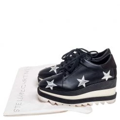 Stella McCartney Black Faux Leather Elyse Star Platform Lace Up Sneakers Size 35 For Women -Stella McCartney Sales luxury women stella mccartney used shoes p504890 008