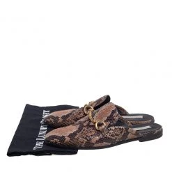 Stella McCartney Brown Faux Python Flats Size 37.5 For Women -Stella McCartney Sales luxury women stella mccartney used shoes p504988 001