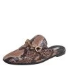 Stella McCartney Brown Faux Python Flats Size 37.5 For Women