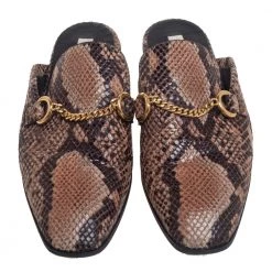 Stella McCartney Brown Faux Python Flats Size 37.5 For Women -Stella McCartney Sales luxury women stella mccartney used shoes p504988 006
