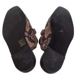 Stella McCartney Brown Faux Python Flats Size 37.5 For Women -Stella McCartney Sales luxury women stella mccartney used shoes p504988 008