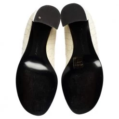 Stella McCartney White Croc Embossed Faux Leather Peep Toe Ankle Boots Size 37.5 For Women -Stella McCartney Sales luxury women stella mccartney used shoes p506006 001