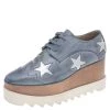 Stella McCartney Blue Faded Effect Faux Leather Elyse Star Platform Lace Up Derby Size 36.5 For Women -Stella McCartney Sales luxury women stella mccartney used shoes p508493 004