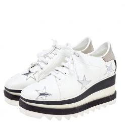 Stella McCartney White Faux Leather Elyse Star Platform Lace Up Sneakers Size 37.5 For Women 13 Stella McCartney White Faux Leather Elyse Star Platform Lace Up Sneakers Size 37.5 For Women -Stella McCartney Sales luxury women stella mccartney used shoes p509221 002