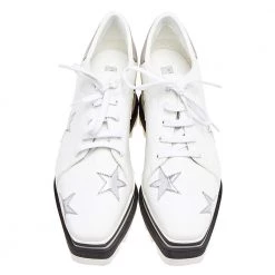 Stella McCartney White Faux Leather Elyse Star Platform Lace Up Sneakers Size 37.5 For Women 12 Stella McCartney White Faux Leather Elyse Star Platform Lace Up Sneakers Size 37.5 For Women -Stella McCartney Sales luxury women stella mccartney used shoes p509221 006