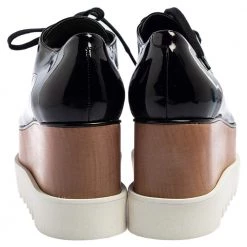 Stella McCartney Black Faux Patent Leather Elyse Platform Derby Size 38 For Women 14 Stella McCartney Black Faux Patent Leather Elyse Platform Derby Size 38 For Women -Stella McCartney Sales luxury women stella mccartney used shoes p512338 006