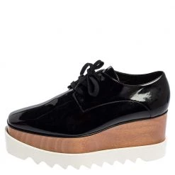 Stella McCartney Black Faux Patent Leather Elyse Platform Derby Size 38 For Women 11 Stella McCartney Black Faux Patent Leather Elyse Platform Derby Size 38 For Women -Stella McCartney Sales luxury women stella mccartney used shoes p512338 008
