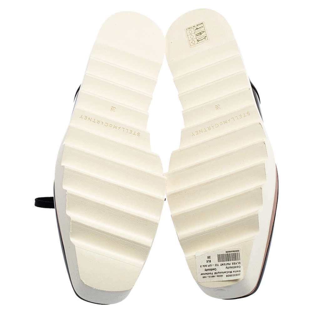 Stella McCartney Black Faux Patent Leather Elyse Platform Derby Size 38 For Women 8 Stella McCartney Black Faux Patent Leather Elyse Platform Derby Size 38 For Women - Image 6