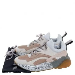 Stella McCartney Grey/Beige Faux Leather And Suede Eclypse Chunky Sneakers Size 40 For Women -Stella McCartney Sales luxury women stella mccartney used shoes p515022 009