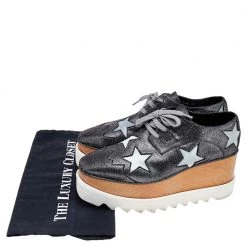 Stella McCartney Metallic Faux Suede Elyse Star Platform Derby Size 37 For Women -Stella McCartney Sales luxury women stella mccartney used shoes p515497 005