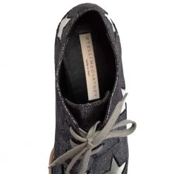 Stella McCartney Metallic Grey Faux Suede Elyse Star Platform Derby Size 38.5 For Women -Stella McCartney Sales luxury women stella mccartney used shoes p521846 002