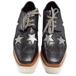 Stella McCartney Metallic Grey Faux Suede Elyse Star Platform Derby Size 38.5 For Women -Stella McCartney Sales luxury women stella mccartney used shoes p521846 007