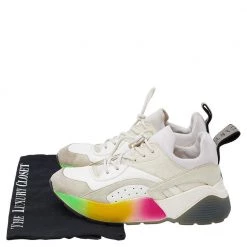 Stella McCartney White/Grey Faux Leather Eclypse Low Top Sneakers Size 38 For Women -Stella McCartney Sales luxury women stella mccartney used shoes p526722 007