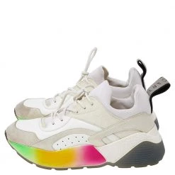 Stella McCartney White/Grey Faux Leather Eclypse Low Top Sneakers Size 38 For Women -Stella McCartney Sales luxury women stella mccartney used shoes p526722 008