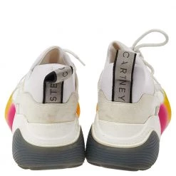 Stella McCartney White/Grey Faux Leather Eclypse Low Top Sneakers Size 38 For Women -Stella McCartney Sales luxury women stella mccartney used shoes p526722 009