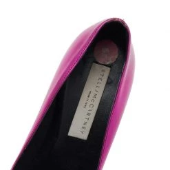 Stella McCartney Metallic Pink Faux Leather Block Heel Pointed-Toe Pumps Size 36 For Women -Stella McCartney Sales luxury women stella mccartney used shoes p527901 1635915322 005