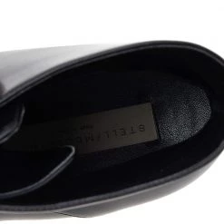 Stella McCartney Black Faux Leather Platform Lace Up Ankle Boots Size 38 For Women -Stella McCartney Sales luxury women stella mccartney used shoes p532796 003