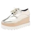 Stella McCartney Gold Faux Leather Elyse Platform Derby Size 36 For Women
