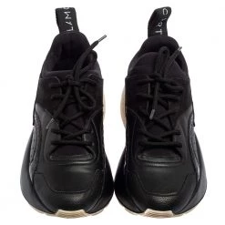 Stella McCartney Black Faux Leather And Faux Croc Leather Sneakers Size 38 For Women -Stella McCartney Sales luxury women stella mccartney used shoes p543627 007