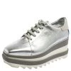Stella McCartney Silver Faux Leather Elyse Platform Derby Sneakers Size 37 For Women -Stella McCartney Sales luxury women stella mccartney used shoes p551586 005