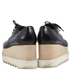 Stella McCartney Black Faux Leather Elyse Platform Derby Sneakers Size 37 For Women 14 Stella McCartney Black Faux Leather Elyse Platform Derby Sneakers Size 37 For Women -Stella McCartney Sales luxury women stella mccartney used shoes p552289 005
